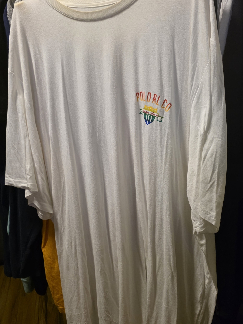 White Crewneck Men's T-Shirt Polo 4xlt